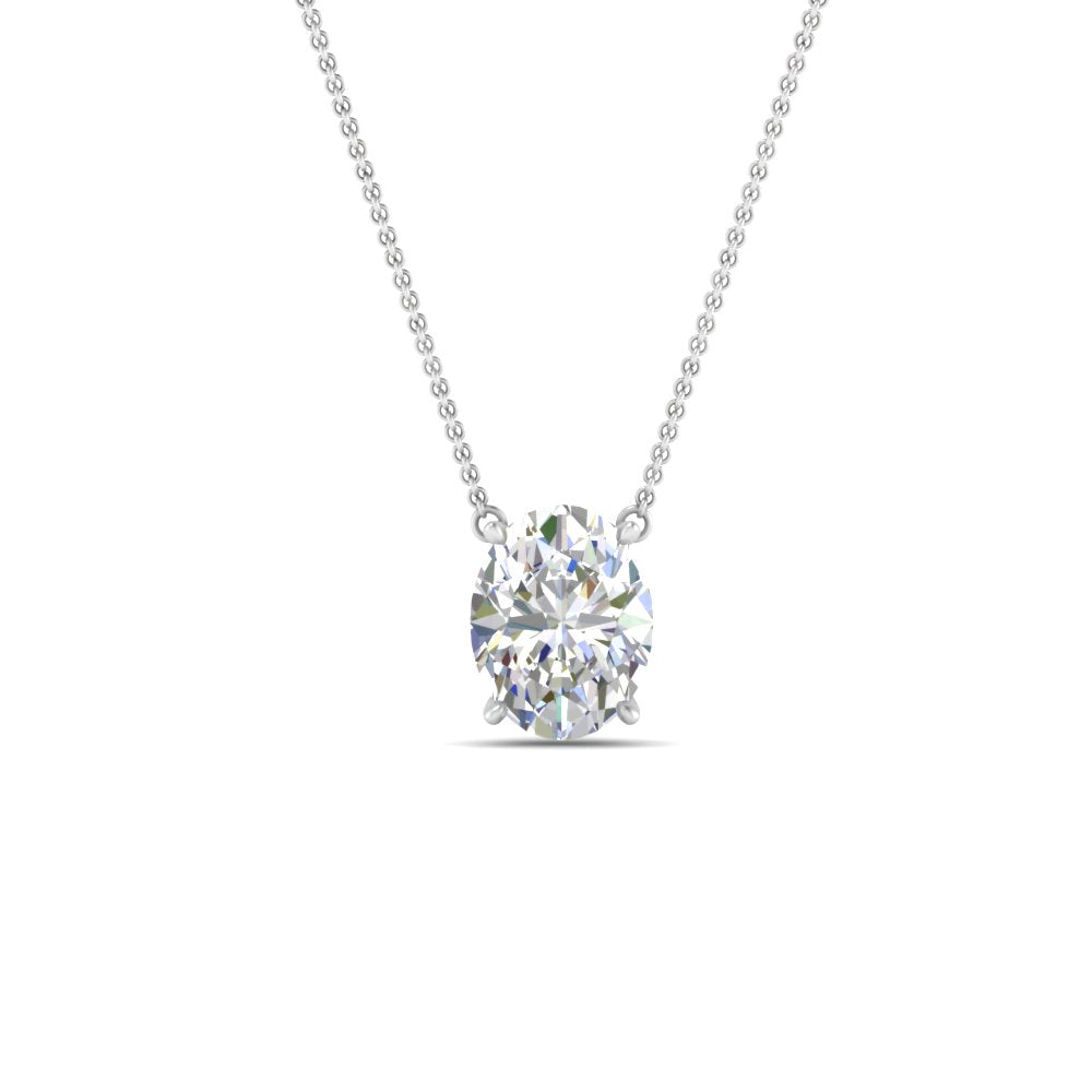 Oval 4 Prong Solitaire Pendant