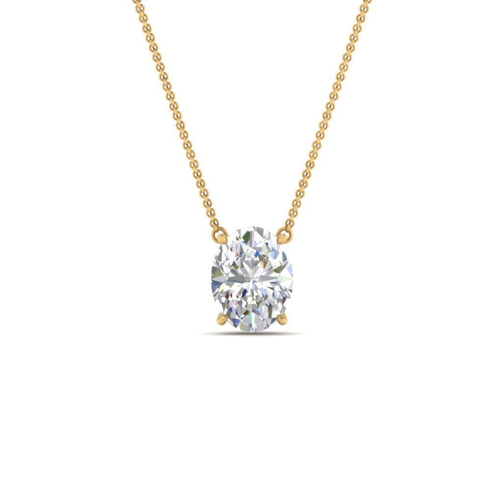 Oval 4 Prong Solitaire Pendant