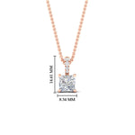 Load image into Gallery viewer, Pavé Bail Princess Cut Diamond Pendant
