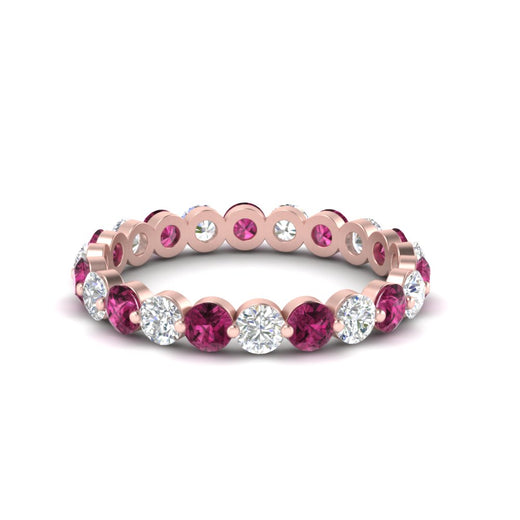 1.50 Ct Round Cut Diamond Single Prong Eternity Ring