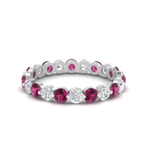 1.50 Ct Round Cut Diamond Single Prong Eternity Ring