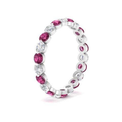 1.50 Ct Round Cut Diamond Single Prong Eternity Ring