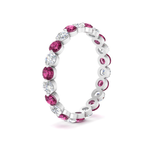 1.50 Ct Round Cut Diamond Single Prong Eternity Ring