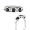 Load image into Gallery viewer, 1.50-carat-princess-cut-five-stone-black-diamond-wedding-ring-in-white-gold-fdwb8008prblackangle3-1.50ct-nl-wg.jpg