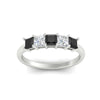 Load image into Gallery viewer, 1.50-carat-princess-cut-five-stone-black-diamond-wedding-ring-in-white-gold-fdwb8008prblackangle5-1.50ct-nl-wg.jpg