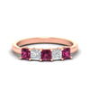 Load image into Gallery viewer, 1.50-carat-princess-cut-five-stone-pink-sapphire-wedding-ring-in-rose-gold-fdwb8008prgsadrpisleep-1.50ct-nl-rg.jpg