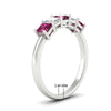 Load image into Gallery viewer, 1.50-carat-princess-cut-five-stone-pink-sapphire-wedding-ring-in-white-gold-fdwb8008prgsadrpiangle2-1.50ct-nl-wg-hw.jpg