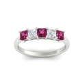 Thumbnail 16 - 1.50-carat-princess-cut-five-stone-pink-sapphire-wedding-ring-in-white-gold-fdwb8008prgsadrpiangle5-1.50ct-nl-wg.jpg