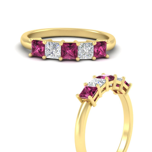 1.50-carat-princess-cut-five-stone-pink-sapphire-wedding-ring-in-yellow-gold-fdwb8008prgsadrpiangle3-1.50ct-nl-yg.jpg