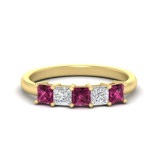 1.50-carat-princess-cut-five-stone-pink-sapphire-wedding-ring-in-yellow-gold-fdwb8008prgsadrpisleep-1.50ct-nl-yg.jpg