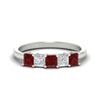 Load image into Gallery viewer, 1.50-carat-princess-cut-five-stone-ruby-wedding-ring-in-white-gold-fdwb8008prgrudrsleep-1.50ct-nl-wg.jpg