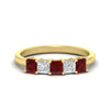 Load image into Gallery viewer, 1.50-carat-princess-cut-five-stone-ruby-wedding-ring-in-yellow-gold-fdwb8008prgrudrsleep-1.50ct-nl-yg.jpg