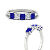 Load image into Gallery viewer, 1.50-carat-princess-cut-five-stone-sapphire-wedding-ring-in-white-gold-fdwb8008prgsablangle3-1.50ct-nl-wg.jpg
