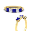 Load image into Gallery viewer, 1.50-carat-princess-cut-five-stone-sapphire-wedding-ring-in-yellow-gold-fdwb8008prgsablangle3-1.50ct-nl-yg.jpg