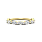 Load image into Gallery viewer, 1.50-carat-prong-set-marquise-diamond-wedding-band-in-yellow-gold-FD8398MQB-1.50CT-NL-YG