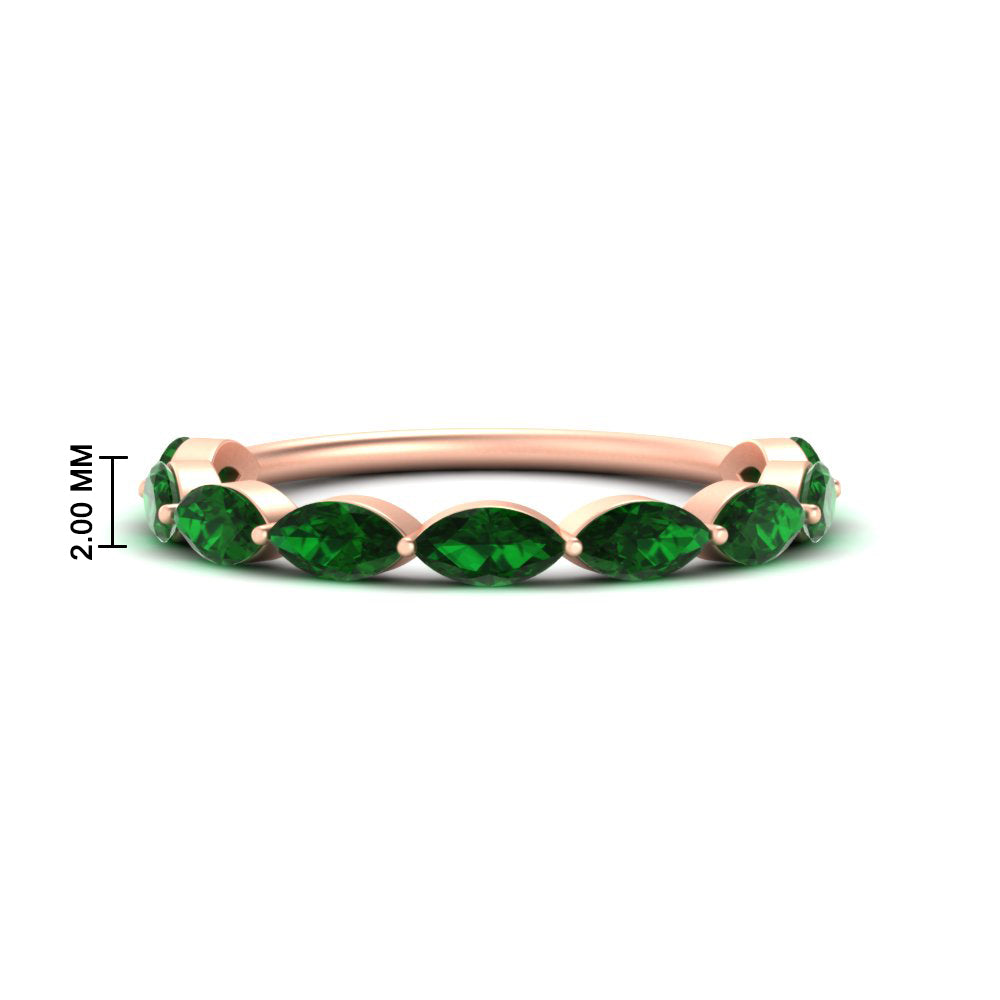 1.50-carat-prong-set-marquise-emerald-wedding-band-in-rose-gold-FD8398MQBGEMGER-1.50CT-NL-RG-HW