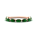 Load image into Gallery viewer, 1.50-carat-prong-set-marquise-emerald-wedding-band-in-rose-gold-FD8398MQBGEMGER-1.50CT-NL-RG