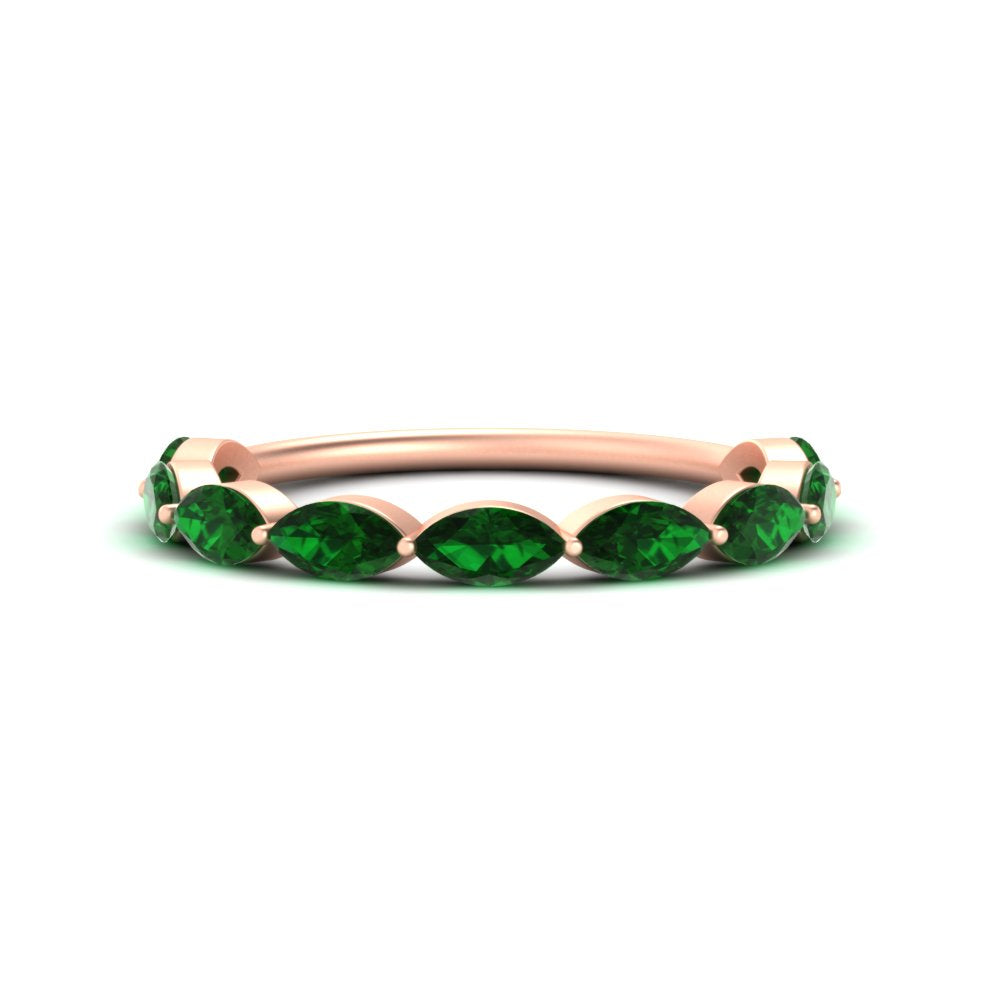 1.50-carat-prong-set-marquise-emerald-wedding-band-in-rose-gold-FD8398MQBGEMGER-1.50CT-NL-RG