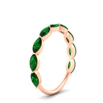 Load image into Gallery viewer, 1.50-carat-prong-set-marquise-emerald-wedding-band-in-rose-gold-FD8398MQBGEMGERANGLE2-1.50CT-NL-RG