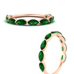 Load image into Gallery viewer, 1.50-carat-prong-set-marquise-emerald-wedding-band-in-rose-gold-FD8398MQBGEMGERANGLE3-1.50CT-NL-RG