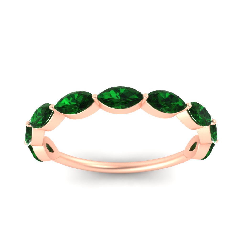 1.50-carat-prong-set-marquise-emerald-wedding-band-in-rose-gold-FD8398MQBGEMGERANGLE5-1.50CT-NL-RG