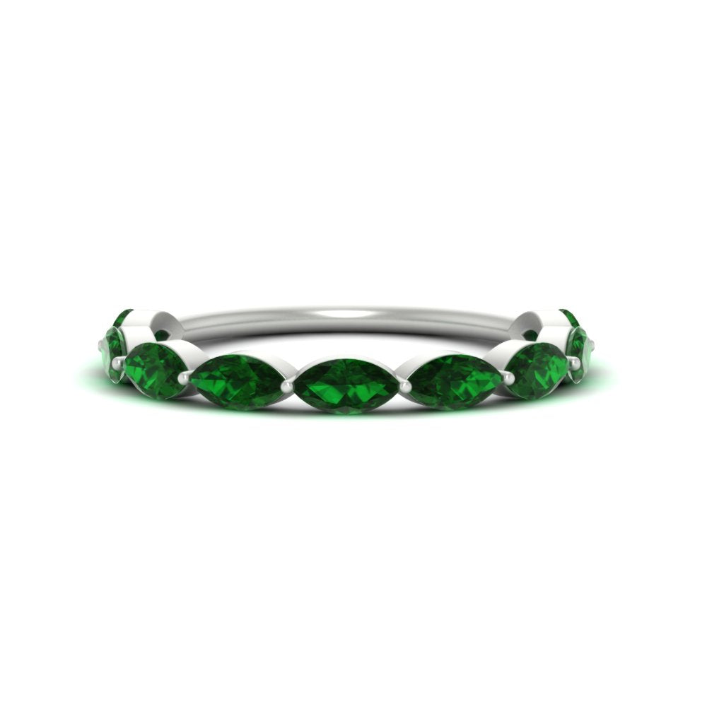 1.50-carat-prong-set-marquise-emerald-wedding-band-in-white-gold-FD8398MQBGEMGER-1.50CT-NL-WG