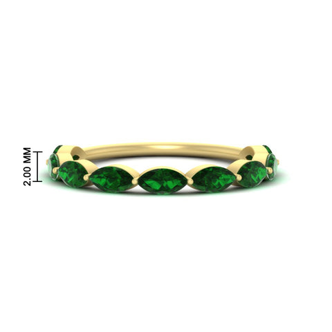 1.50-carat-prong-set-marquise-emerald-wedding-band-in-yellow-gold-FD8398MQBGEMGER-1.50CT-NL-YG-HW