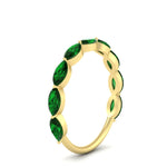 Load image into Gallery viewer, 1.50-carat-prong-set-marquise-emerald-wedding-band-in-yellow-gold-FD8398MQBGEMGERANGLE2-1.50CT-NL-YG