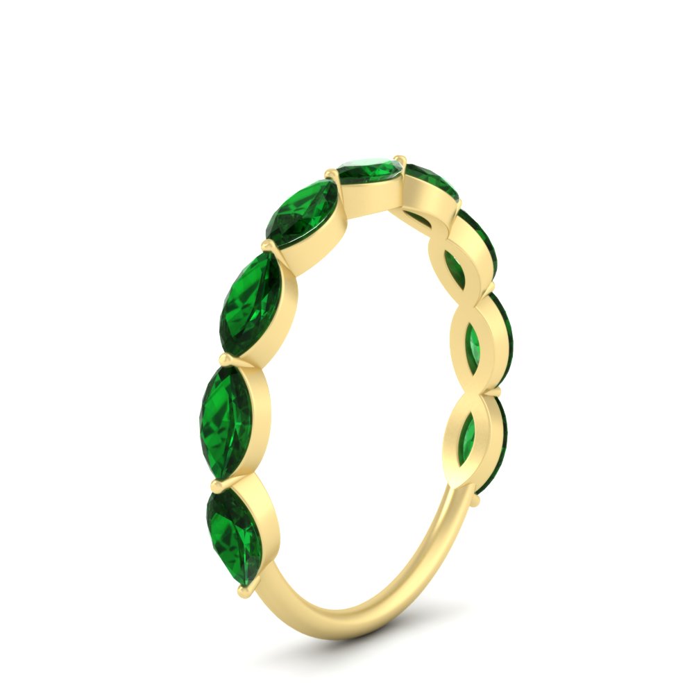 1.50-carat-prong-set-marquise-emerald-wedding-band-in-yellow-gold-FD8398MQBGEMGERANGLE2-1.50CT-NL-YG