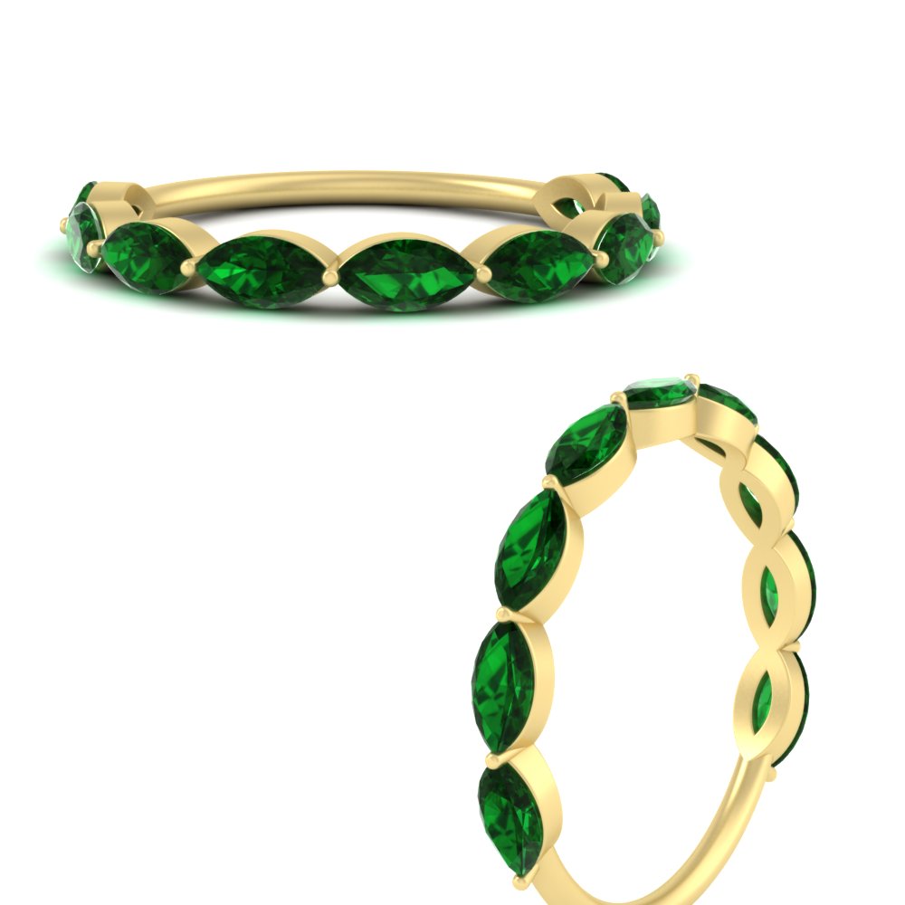 1.50-carat-prong-set-marquise-emerald-wedding-band-in-yellow-gold-FD8398MQBGEMGERANGLE3-1.50CT-NL-YG