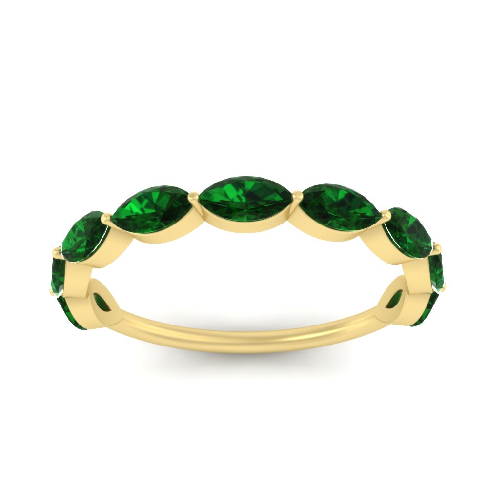 1.50-carat-prong-set-marquise-emerald-wedding-band-in-yellow-gold-FD8398MQBGEMGERANGLE5-1.50CT-NL-YG