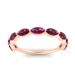 Load image into Gallery viewer, 1.50-carat-prong-set-marquise-pink-sapphire-wedding-band-in-rose-gold-FD8398MQBGSADRPIANGLE5-1.50CT-NL-RG