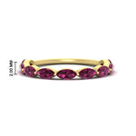 Load image into Gallery viewer, 1.50-carat-prong-set-marquise-pink-sapphire-wedding-band-in-yellow-gold-FD8398MQBGSADRPI-1.50CT-NL-YG-HW