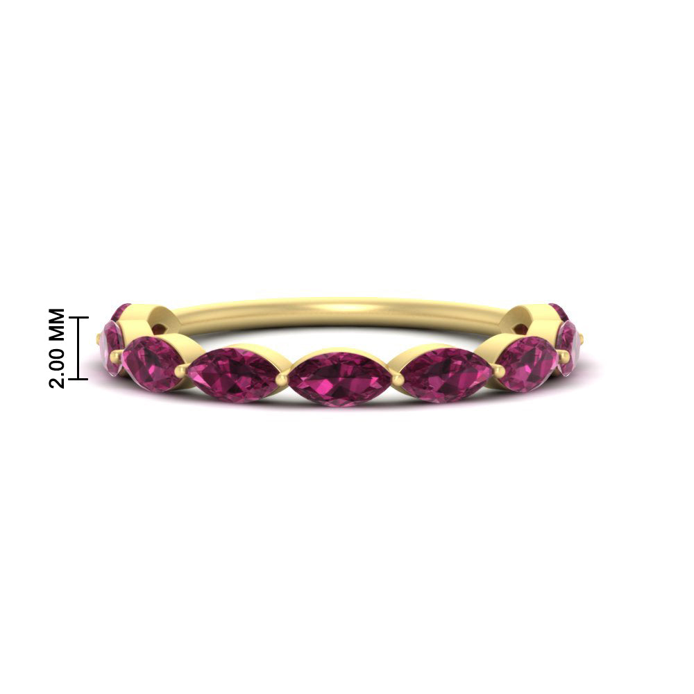 1.50-carat-prong-set-marquise-pink-sapphire-wedding-band-in-yellow-gold-FD8398MQBGSADRPI-1.50CT-NL-YG-HW