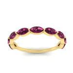 Load image into Gallery viewer, 1.50-carat-prong-set-marquise-pink-sapphire-wedding-band-in-yellow-gold-FD8398MQBGSADRPIANGLE5-1.50CT-NL-YG