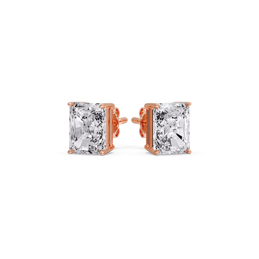 Radiant Diamond Basket Stud Earring