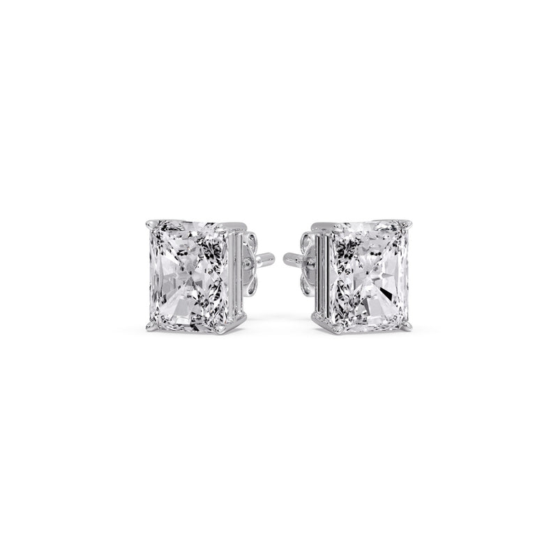 Radiant Diamond Basket Stud Earring