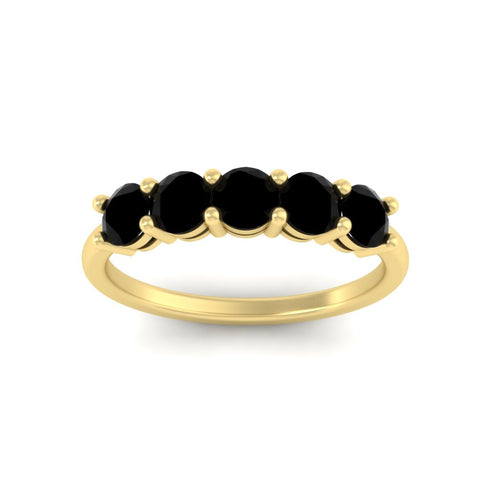 1.50-carat-round-5-stone-black-diamond-wedding-ring-in-yellow-gold-FDENS141ROBGBLACKANGLE5-1.50CT-NL-YG