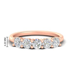 Load image into Gallery viewer, 1.50-carat-round-5-stone-diamond-wedding-ring-in-rose-gold-FDENS141ROB-1.50CT-NL-RG-HW
