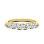 Load image into Gallery viewer, 1.50-carat-round-5-stone-diamond-wedding-ring-in-yellow-gold-FDENS141ROB-1.50CT-NL-YG
