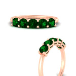 Load image into Gallery viewer, 1.50-carat-round-5-stone-emerald-wedding-ring-in-rose-gold-FDENS141ROBGEMGRANGLE3-1.50CT-NL-RG
