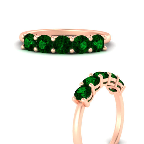 1.50-carat-round-5-stone-emerald-wedding-ring-in-rose-gold-FDENS141ROBGEMGRANGLE3-1.50CT-NL-RG