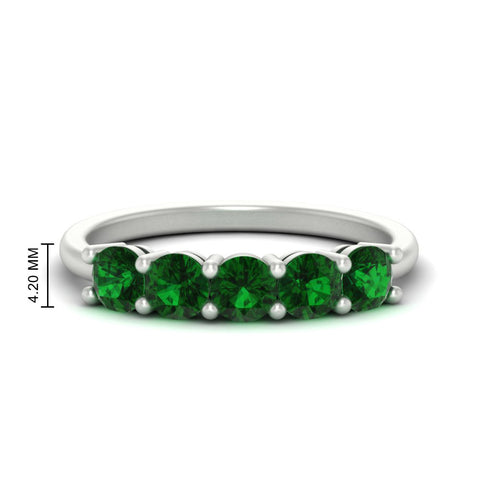 1.50-carat-round-5-stone-emerald-wedding-ring-in-white-gold-FDENS141ROBGEMGR-1.50CT-NL-WG-HW