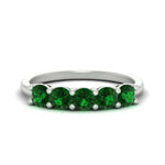 Load image into Gallery viewer, 1.50-carat-round-5-stone-emerald-wedding-ring-in-white-gold-FDENS141ROBGEMGR-1.50CT-NL-WG
