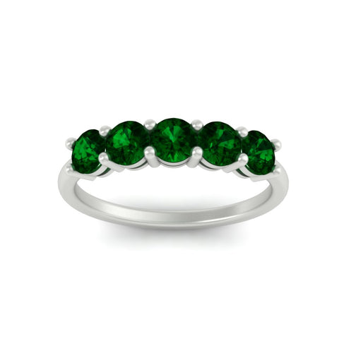 1.50-carat-round-5-stone-emerald-wedding-ring-in-white-gold-FDENS141ROBGEMGRANGLE5-1.50CT-NL-WG