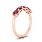 Load image into Gallery viewer, 1.50-carat-round-5-stone-pink-sapphire-wedding-ring-in-rose-gold-FDENS141ROBGSADRPIANGLE2-1.50CT-NL-RG
