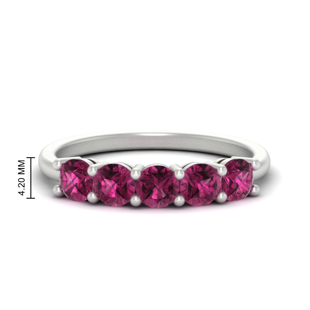 1.50-carat-round-5-stone-pink-sapphire-wedding-ring-in-white-gold-FDENS141ROBGSADRPI-1.50CT-NL-WG-HW