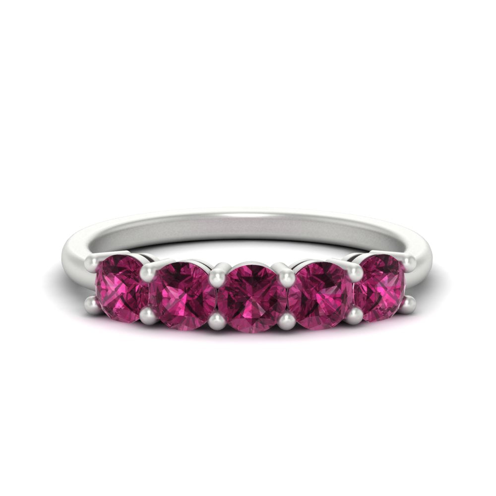 1.50-carat-round-5-stone-pink-sapphire-wedding-ring-in-white-gold-FDENS141ROBGSADRPI-1.50CT-NL-WG