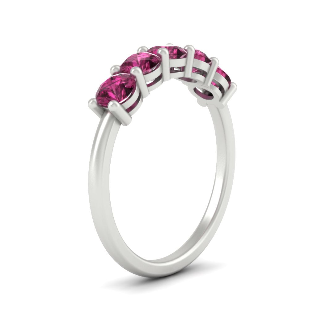 1.50-carat-round-5-stone-pink-sapphire-wedding-ring-in-white-gold-FDENS141ROBGSADRPIANGLE2-1.50CT-NL-WG