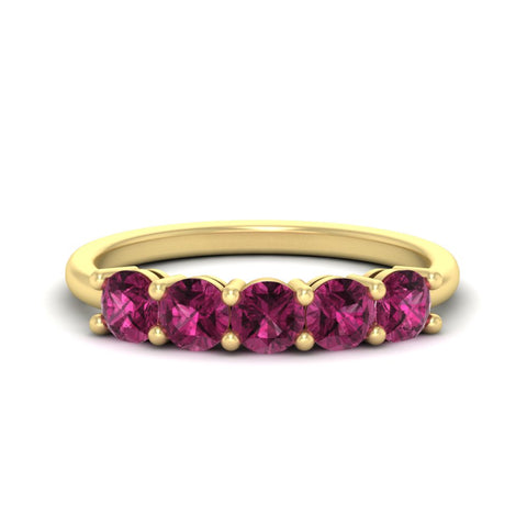 1.50-carat-round-5-stone-pink-sapphire-wedding-ring-in-yellow-gold-FDENS141ROBGSADRPI-1.50CT-NL-YG